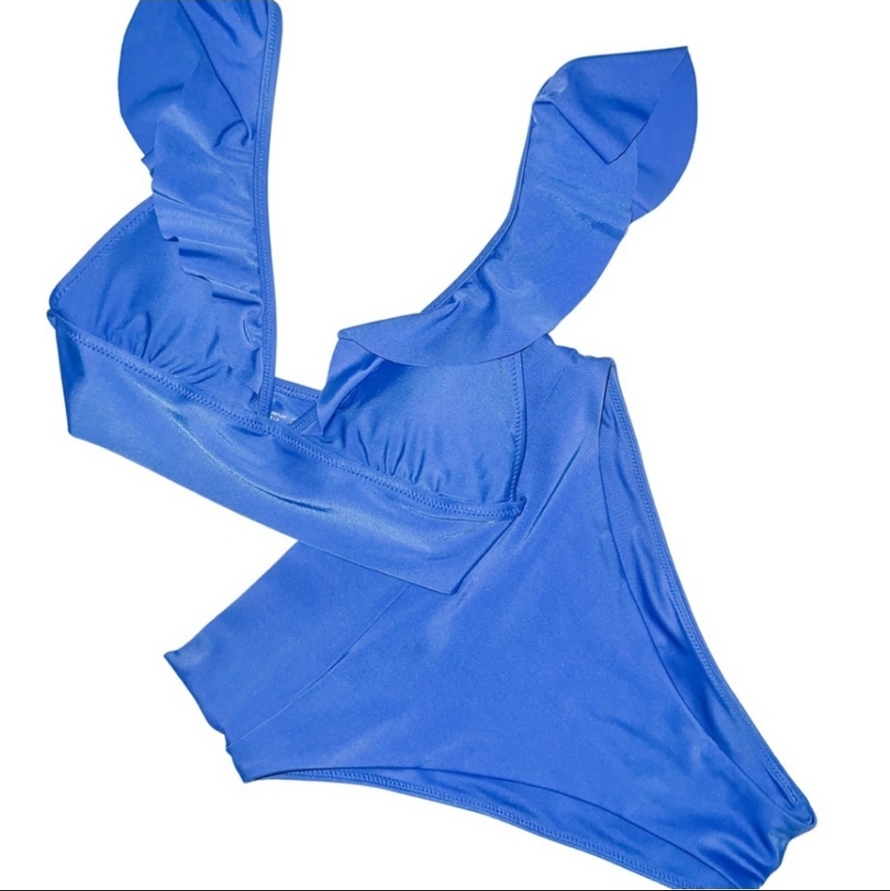 ‼️2 for $35‼️ Aerie blue ruffle bikini top and bottom set